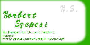 norbert szepesi business card
